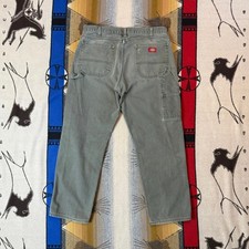 Vintage 90s Dickies Carpenter Pants Jeans Size 36x31 Green Grunge Skate