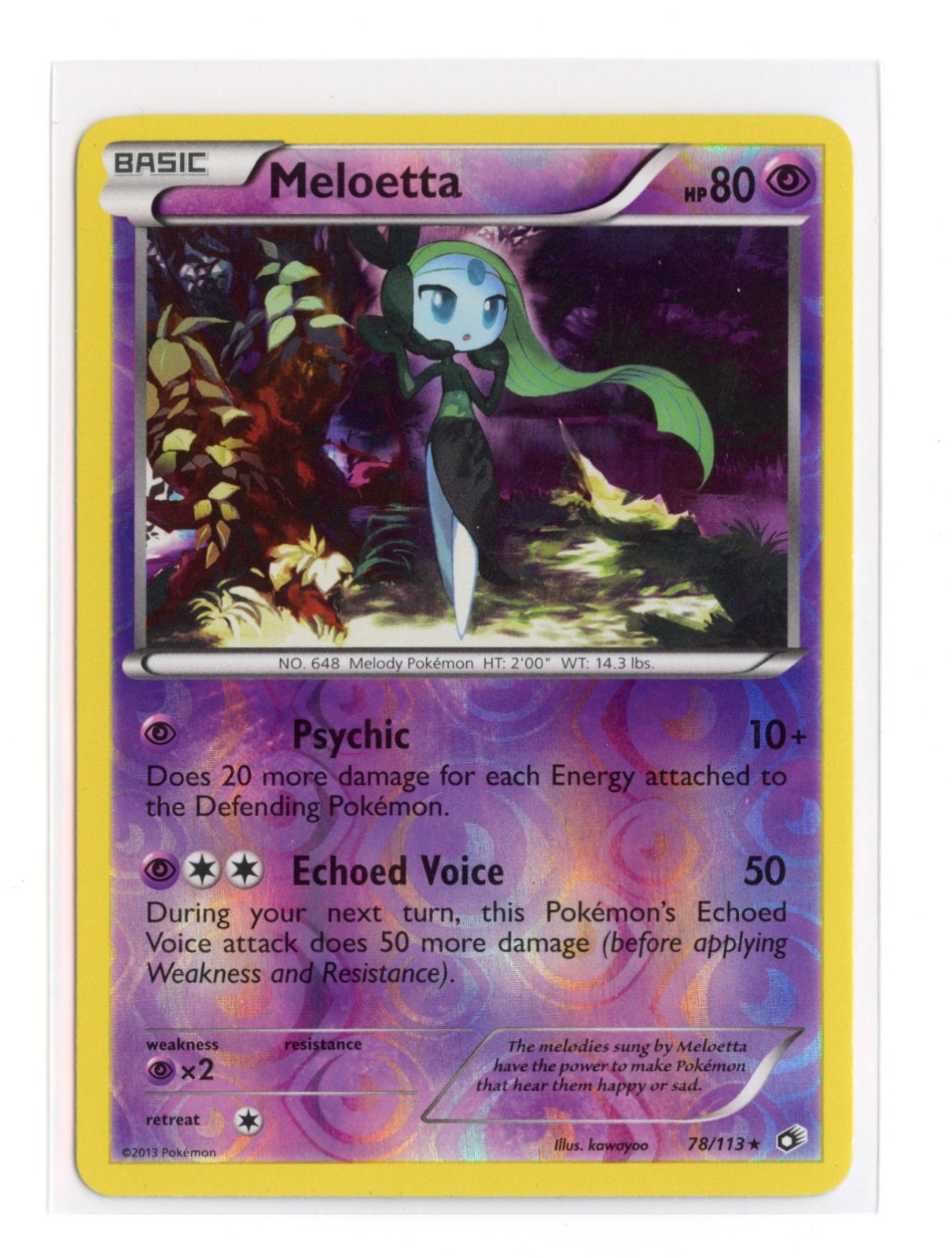 Meloetta (78) 78/113 Rare Reverse Holo Legendary Treasures Pokemon LP