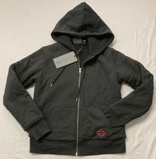 NEW HARLEY DAVIDSON 96403-23VW MED HOODIE BLACK Road Home Sherpa Lined Zip Front