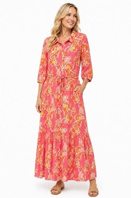 J. McLaughlin Foley Maxi Dress Women's Linen Blend Floral Size XL Summer