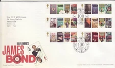 GB Stamps First Day Cover Ian Fleming James Bond 007, spy book, TV film SHS 2008