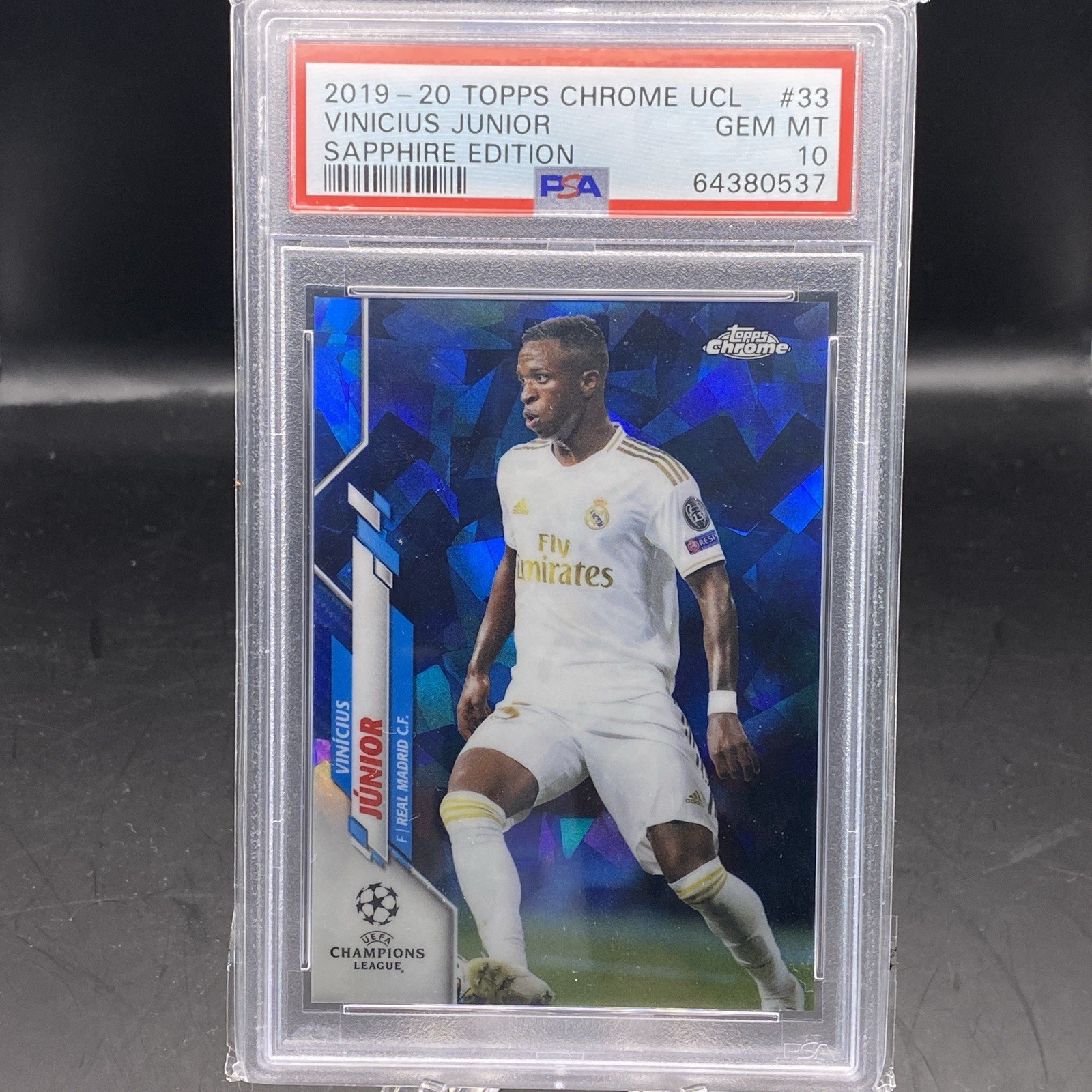 2019-20 Topps Chrome UCL Vinicius Junior Sapphire Edition #33 PSA 10 Real Madrid