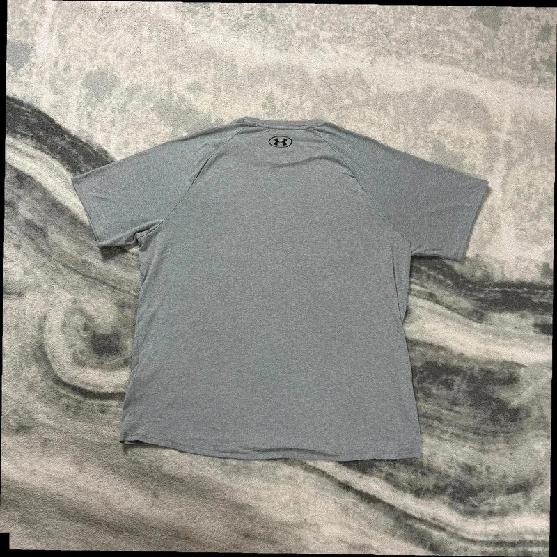 VTG Under Armour Short Sleeve Activewear Gym Short Sleeve Grey Sz Large T-Shirt image 9