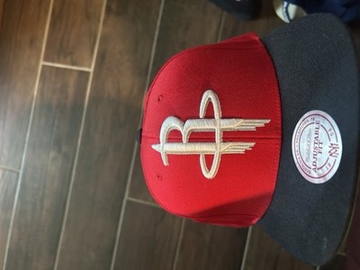 Mitchell & Ness Houston Rockets Adjustable Red Black Snapback Hat NBA