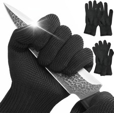 2 Pairs Cut Resistant Gloves Food Grade, Level 5 Protection,Stainless Steel Wire