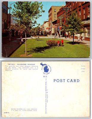 #ad #ad The Mall Kalamazoo Michigan Street Scene Postcard $4.81