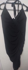 Pretty Little Thing Black Underwire Detail Draped Midi Dress, Size 12, NWT