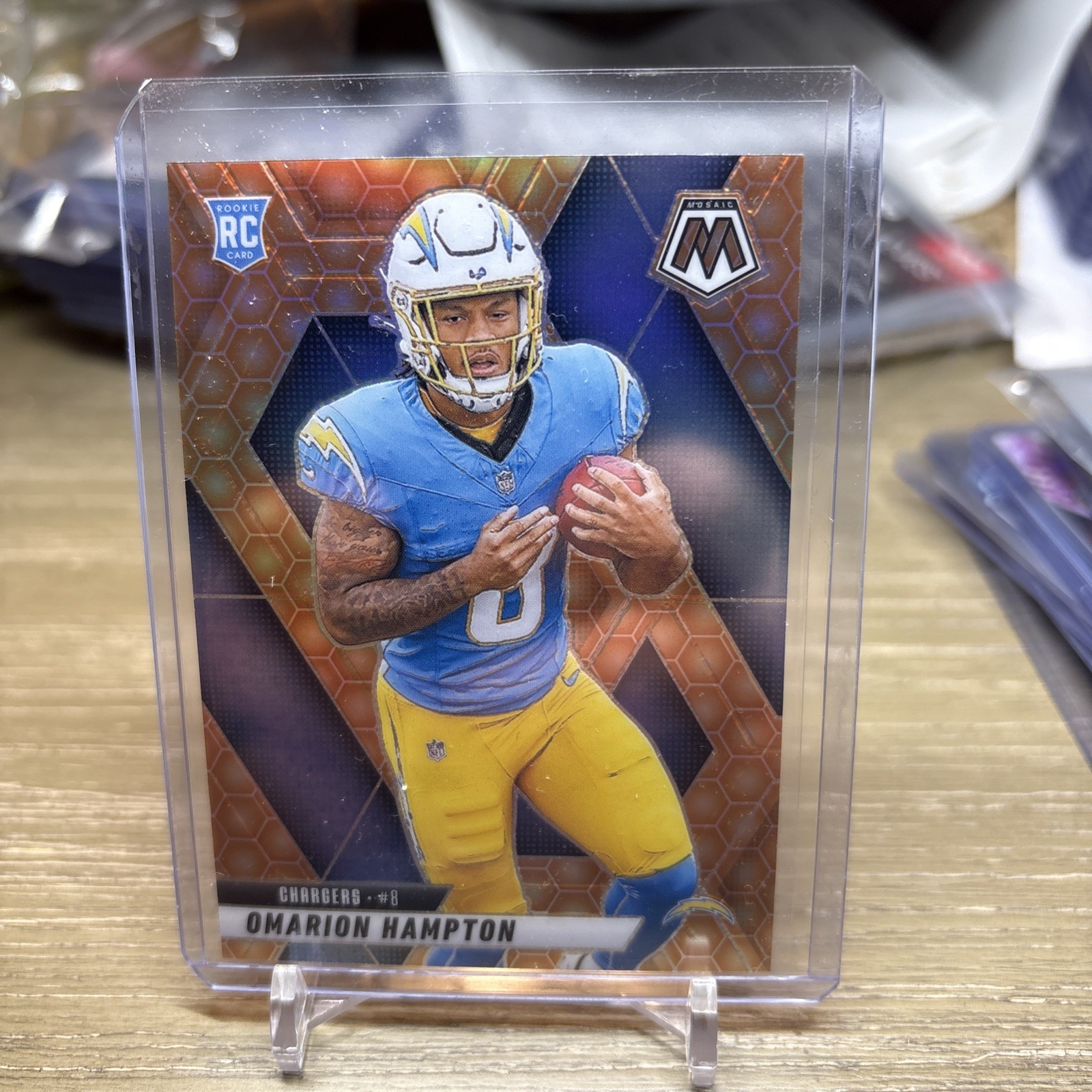 2025 Mosaic Omarion Hampton Honeycomb SSP Case Hit #335 RC Chargers