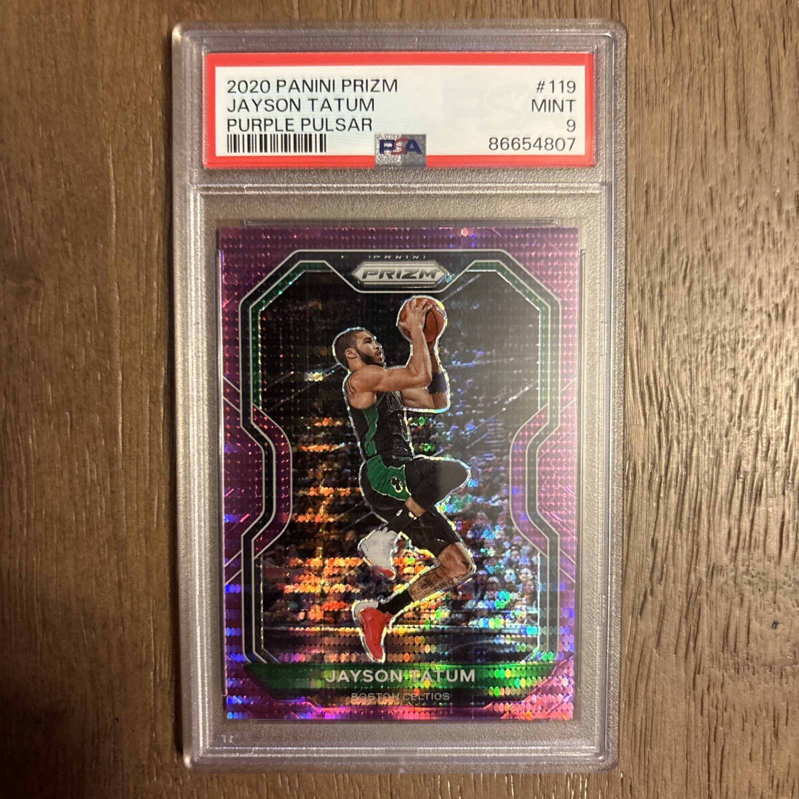 2020-21 Panini Prizm Jayson Tatum #119 Purple Pulsar Prizm /35