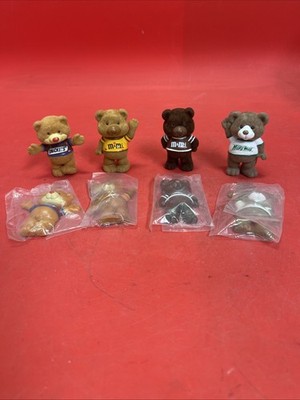 Vtg Chocolate Chums Bear Figures 1987 Snickers, M&Ms, Milky Way