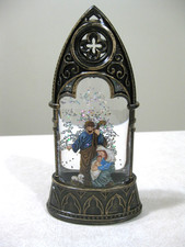 Christmas Nativity Light Up Lantern Swirling Glitter Snow Globe 6" VGC