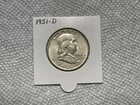 1951 D Franklin Half Dollar . AU.
