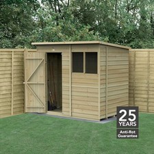 Forest 4Life 7x5 Pent Shed Single Door 2 Window Wooden Garden Building Free Del