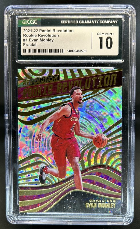 2021-22 Panini Revolution Evan Mobley Rookie Fractal RC #1 Cavaliers CGC 10