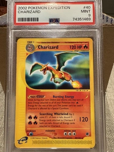 2002 Pokémon Expedition #40 Charizard Non-Holo Rare Card 40/165 PSA 9 Mint