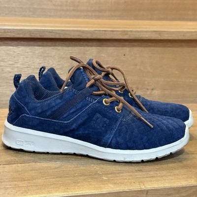 DC Men s Sneakers Size US6 Navy Quilted Heathrow LX Shoes Leather Suede Upper