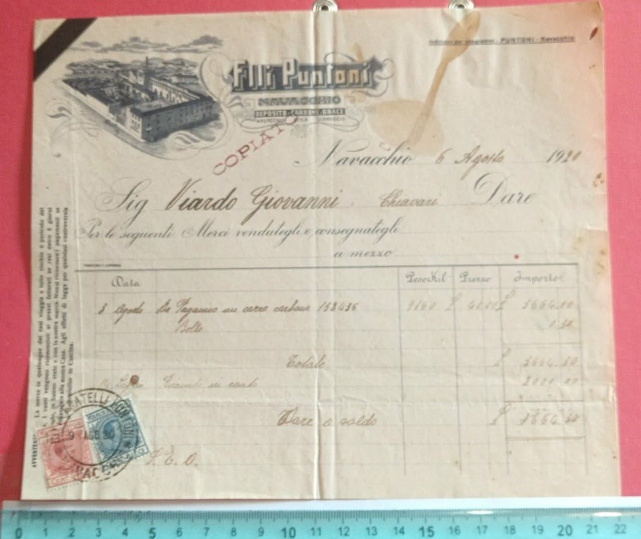 NAVACCHIO ( PISA ) 1920 " FRATELLI PUNTONI " DEPOSITO CARBONE - BRACE