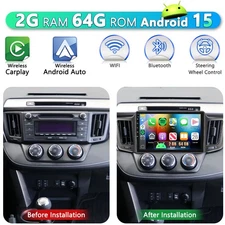 2G+64G Android 15 Apple Carplay Car Stereo GPS Radio For Toyota RAV4 2013-2018