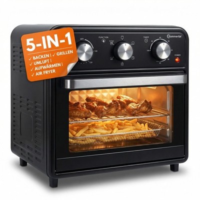 Sommertal 20L Minibackofen 1800W Heißluft Grill Frittierkorb