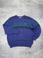 Chemise Lacoste Wool Purple Sweater Jumper Men Man Size L Vintage 90  s Style