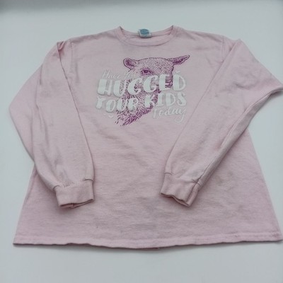 Delta Pro Weight Top Womens Medium Pink Have You Hugged Your Kids Today Tee