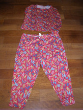 Women's 2pc pajamas 2X 18W-20W Secret Treasures red w/floral and leopard T107 