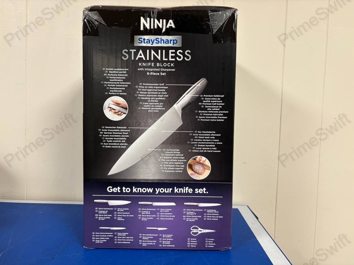 Ninja StaySharp 6-Piece Knife Block Set Built-In Sharpener