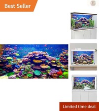 Undersea Theme Aquarium Background 72x24 inches Vinyl Colorful Coral Tropical...