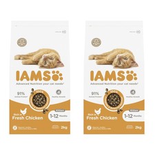 Iams Kitten with Chicken 2 x 2kg - Cat Food 17.64 per kilo