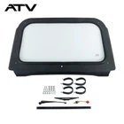 Black Full Glass Windshield w/ Wiper For 2008-2014 Polaris RZR 570, 800, XP 900