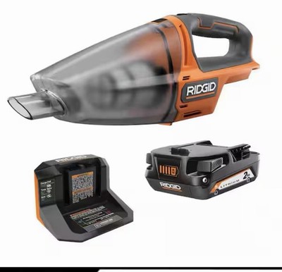 RIDGID 18V Cordless Hand Vacuum Kit with 2.0 Ah Battery and Charger