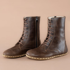 Handmade Dark Brown Grounded Barefoot Boots for Men, Men’s Boots, leather boot