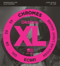 D'Addario 45-100 Regular Light, Long Scale, XL Chromes Bass Strings