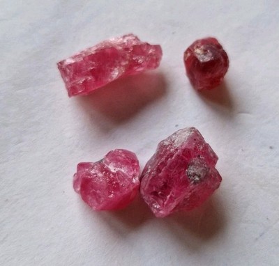 Natural Pink Spinel 29.5 ct/4 Rough Cabochon Grade. Mahenge, Tanzania. 