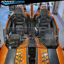Reclinable Pair Racing Seat Dual Slider Pu Carbon Leather Orange Stitch