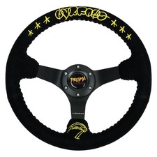 Steering Wheel 3-spoke Nvrfans Black Leather Reinforced Steering Wheel W Matte