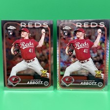 2024 Topps Chrome Andrew Abbott Refractor And Base Rookie.  Reds