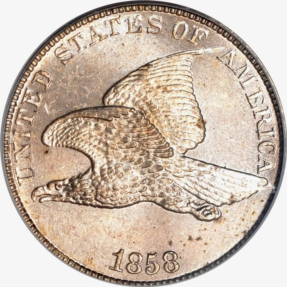 1858 1C Large Letters Flying Eagle Cent PCGS MS65 (Proof-Like) (PHOTO SEAL)