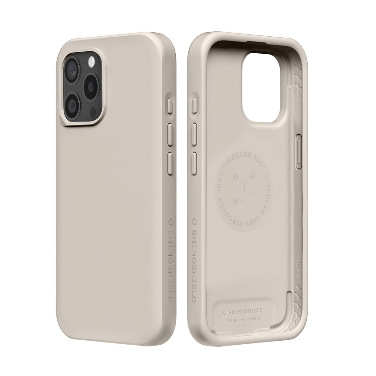 Coque iPhone 15 Pro Rhinoshield SolidX beige en polymère antichoc - 3