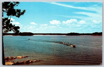 Grand Lake Presque Isle Michigan Boats Postcard PC026