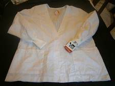 Peaches Workwear 2XL Womens Scrub Uniform Jacket One Button Pockets White NWT