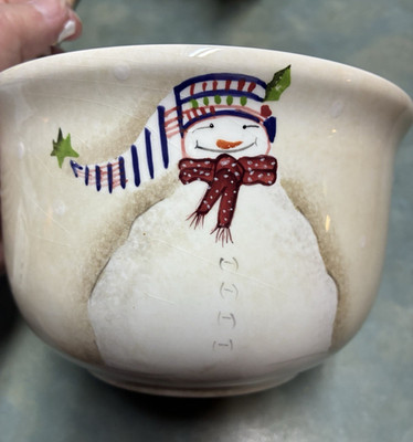 Hand painted Oneida Snowmates Snowman  Bowl 