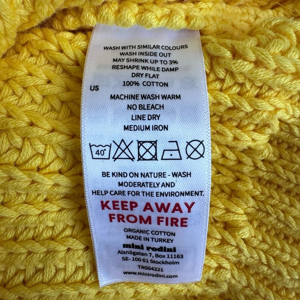 Mini Rodini gelb BAUMWOLLE STRICK PULLOVER 8Y Junge Mädchen Panda 100% Bio Baumwolle - Bild 3 von 4