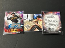 Jackson Merrill San Diego Padres Auto Signed 2021 Bowman Genesis Beckett Holo _