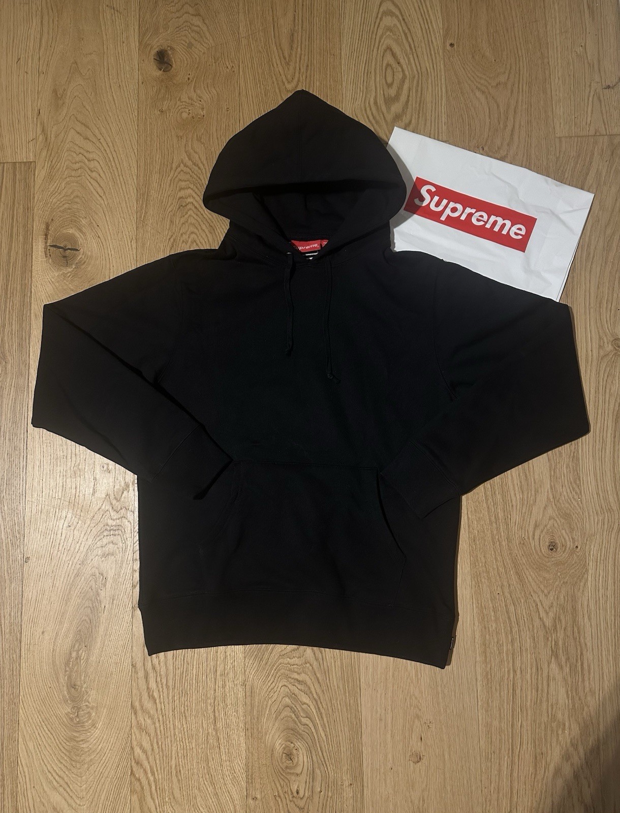 Supreme Satin Appliqué Hoodie Black Size M image 2