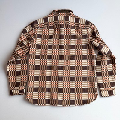 トップス RRL CODY SPORT SHIRT CTN JACQUARD PLAID NWT RRL Ralph Lauren (L) Cody Jacquard Cotton Brown/Orange