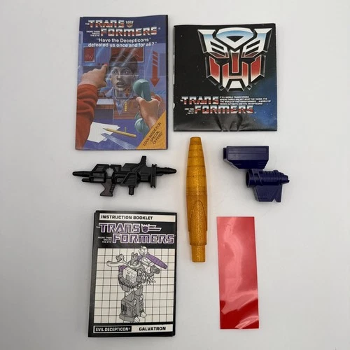 Original G1 Transformers GALVATRON Accessories Cannon Missile Gun Instructions