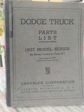 Dodge Truck Parts List Book 1937 Model Series D-4283 Manual Original