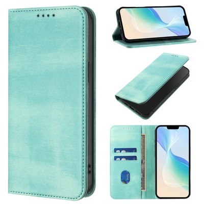 NEW Retro PU Leder Handytasche Ohne Lasche Schutzhülle Zuklappen Flip Case 2