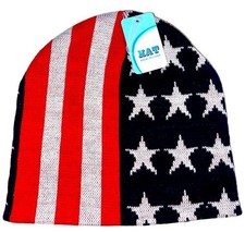 USA Flag Stars Stripes Beanie Ski Hat Mens Ladies One Size, NWT, Style 1 /11z